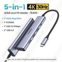 Bộ chuyển Type C to 2 x USB-A 2.0 + 1x USB-A 3.0 + HDMI + PD 4K@30Hz Ugreen 15495